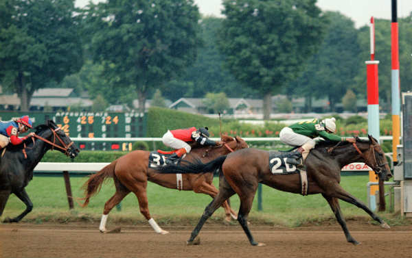 <strong>Weekend Surprise winning the 1982 Schuylerville Stakes.</strong>