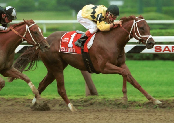 <strong>Gold Mover winning the 2000 Schuylerville Stakes.</strong>