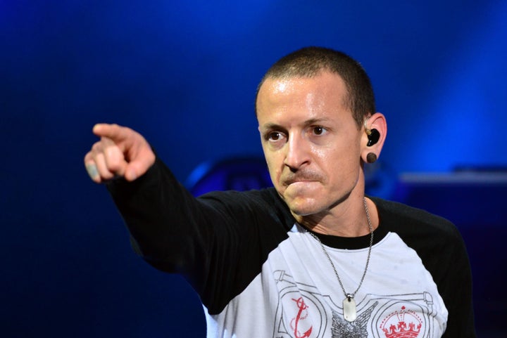 Chester Bennington performs during day two of the 2014 Download Festival at Donington Park.