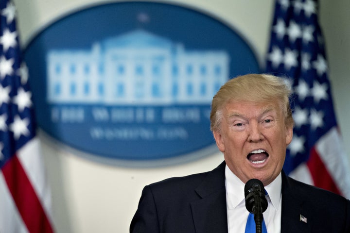 President Donald Trump speaks Wednesday to the commission he created on "election integrity."