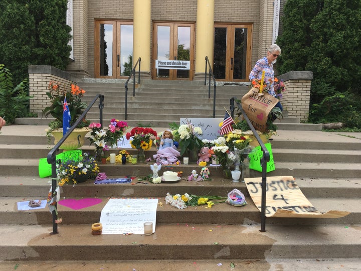 Nancy Coune, the administrator at Lake Harriet Spiritual Community, organizes a memorial for Justine Damond, who taught workshops at the center.