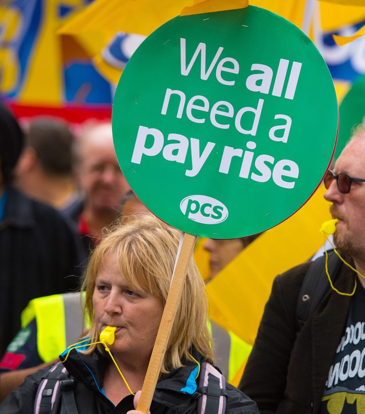 'Britain Needs A Pay Rise' demonstrator.