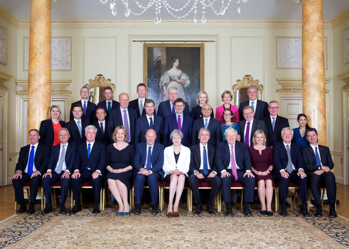 Theresa May and her Cabinet pose for their photo this week.