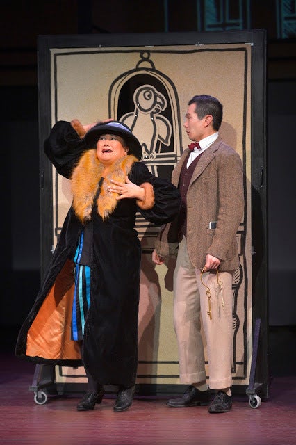 Kerry Keiko Carnahan and James Seol in a scene from <strong><em>The Four Immigrants</em></strong>