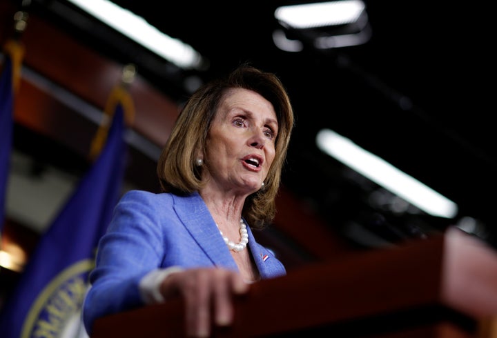 House Minority Leader Nancy Pelosi (D-CA) speaks after Senate Republicans unveiled their version of legislation that would re