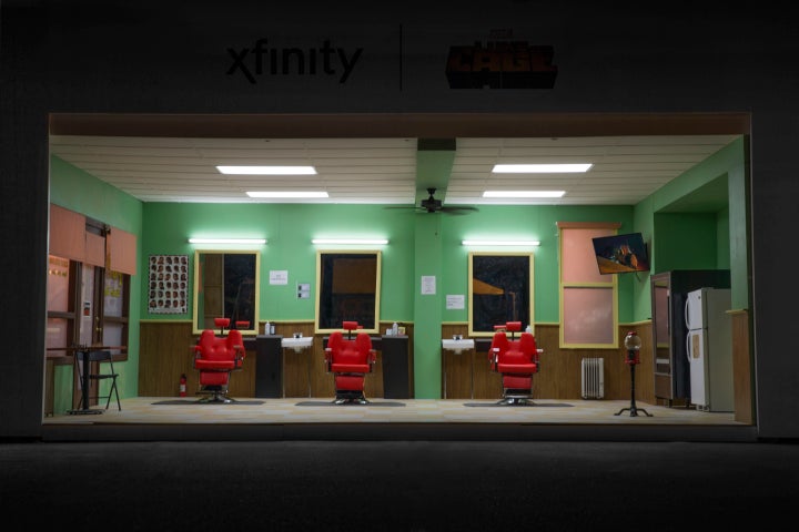 Here’s a recreated set of Luke Cage’s barber shop at Comic-Con San Diego. Marvel’s “Luke Cage” appears on Netflix.