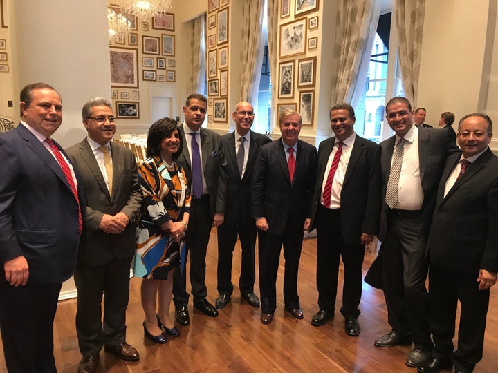 <p><em>Egyptian members of parliament with Senator Lindsey Graham (R-SC) at the reception in Washington D.C. </em></p>