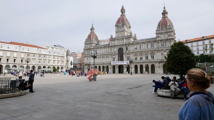 La Coruna, Spain: The square at city hall.