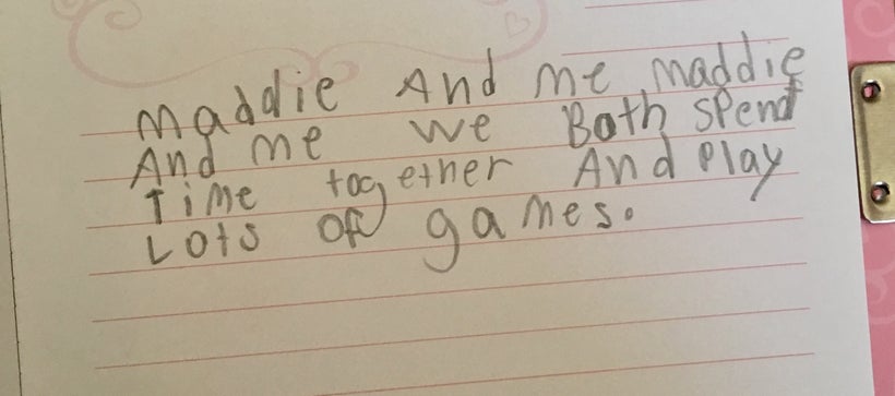 <em>Maddie and Me</em>: A poem written for me by one of the girls at the beginning of the summer.