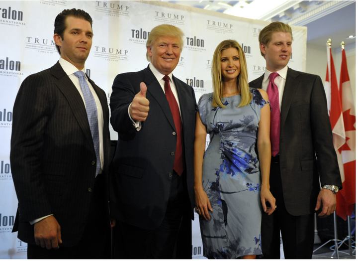 The Trumps: Donald Trump Jr., Donald Trump, Ivanka Trump, and Eric Trump. 