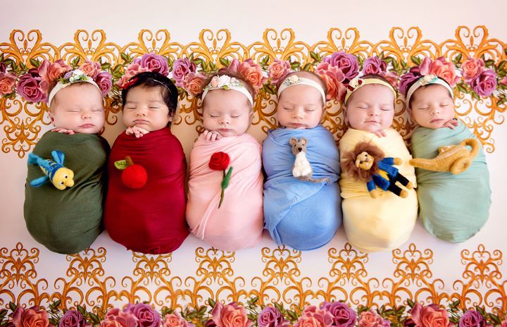 Photographer Karen Marie said she had "all hands on deck" for the photo shoot with six babies.