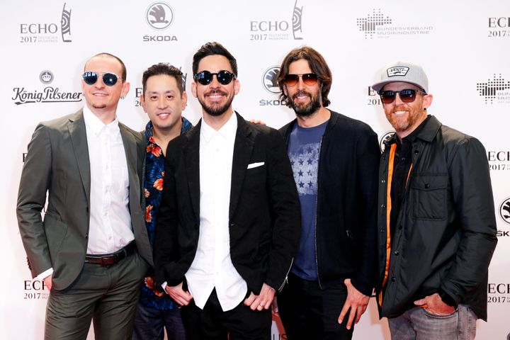 Linkin Park at a German music awards ceremony in April 