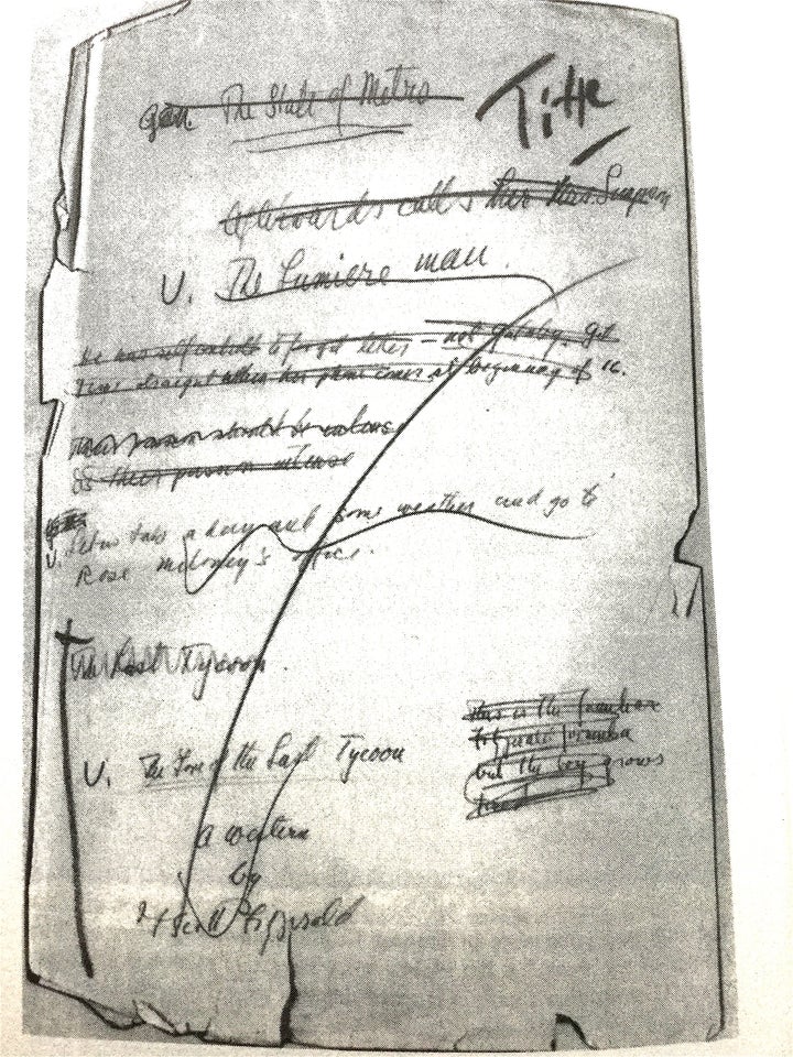 <p><em>Fitzgerald’s working page for titles</em></p>