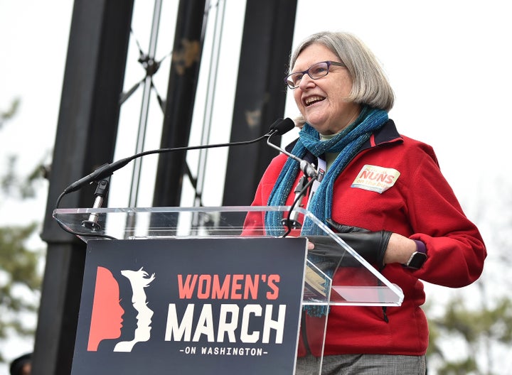 Sister Simone Campbell, speaking at January's Women's March on Washington, wrote the letter strongly opposing the Republican push to repeal the Affordable Care Act.