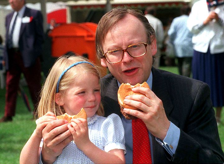 John Gummer and his four-year-old daughter Cordelia in 1990