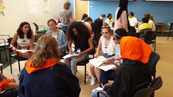 <p>Students participating in the Conflict Resolution Youth Summit, George Mason University, 7/20/17</p>