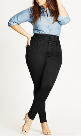 Plus Size Plus Size Harley Sexy Corset Skinny Jean Dark Denim