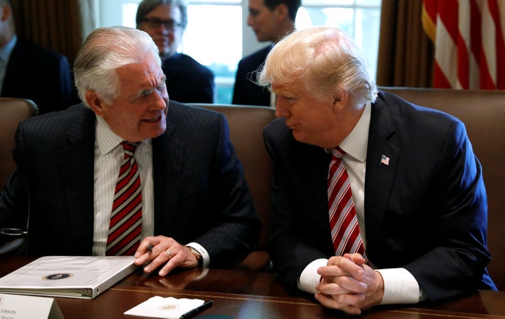 President Donald Trump and Tillerson during a meeting on June 12.