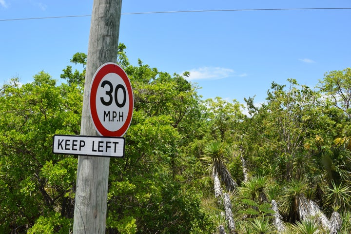 <p>Look right, keep left, go swimming</p>