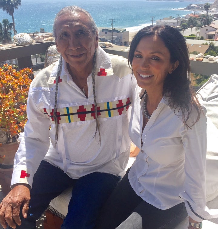<p>Chief Arvol Looking Horse with The White Snake producer, Valentina Castellani.</p>