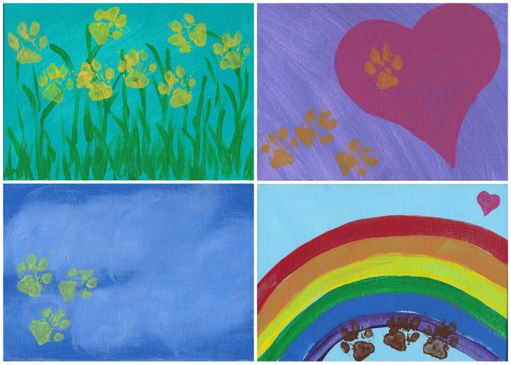 <p>Teddy’s latest collection of Paw Print Art</p>