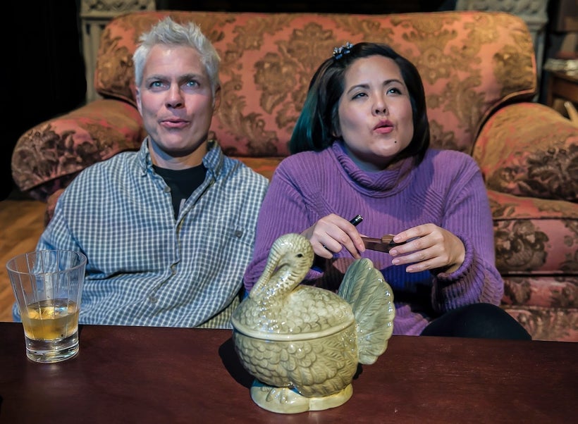 Steve Budd (Evan) and Julie Kuwabara (LD) in a scene from <strong><em>Winter</em></strong>