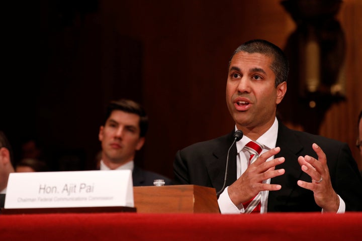 Ajit Pai, chairman of the Federal Communications Commission, testifies before a Senate Appropriations Financial Services and General Government Subcommittee on Capitol Hill in Washington, D.C., on June 20, 2017.