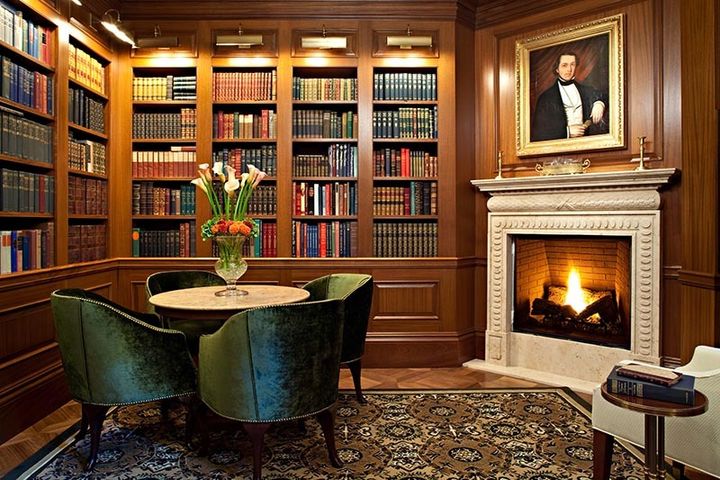 The Jefferson’s Book Room includes vintage volumes the third president might have read in his day.