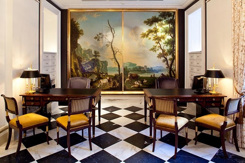 Reception desks for check-in at The Jefferson.
