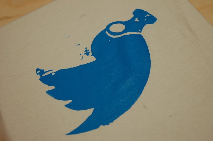 Twitter logo mod from graffiti seen on a wall during protests in Turkey in July 2013.