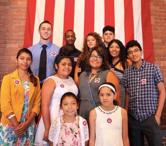 Casa San Jose community members celebrate a naturalization ceremony at the Heinz History Center this year.