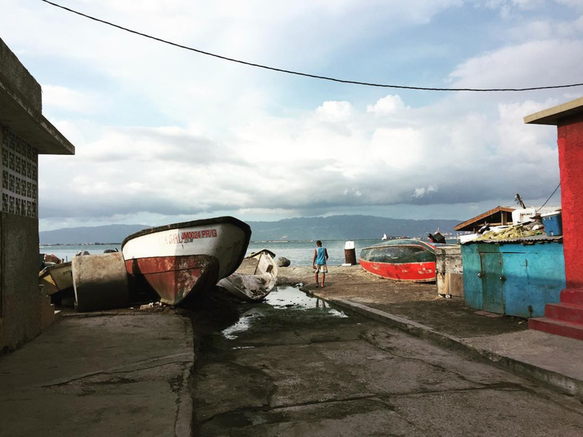 Super local spot boat docks way out of town. Location: Kingston, Jamaica.