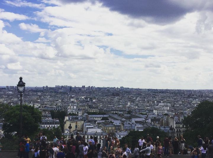 Walked all the way up to Sacré-Cœur to enjoy this view. Location: Paris, France