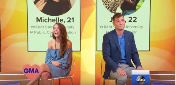Michelle Arendas and Josh Avsec messaged each other sporadically for three years on Tinder before finally meeting in real life. 
