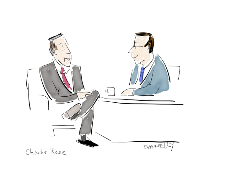 Colbert with Charlie Rose.