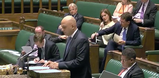 On July 20, Sajid Javid tells MPs no councils have contacted his department asking for financial help after Grenfell. On the right is Housing Minister Alok Sharma, who had responded to a request 24 hours earlier but did not correct Javid's statement.
