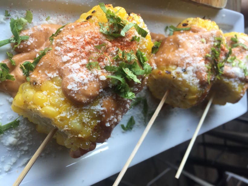 Grilled street corn lollipops