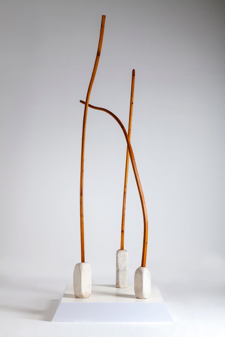 <p>Thaddeus G. Mosley, “Georgia Gate,” 1975, wood and marble, The Carnegie Museum of Art</p>