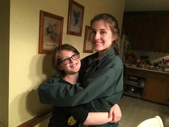 <p><em>Charlie with big sister, Kate</em></p>