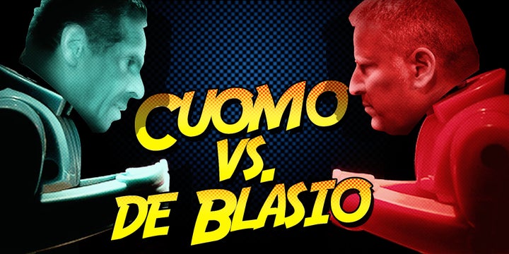 New Yorkers are forced to watch a Grade B horror movie between two super-villains.