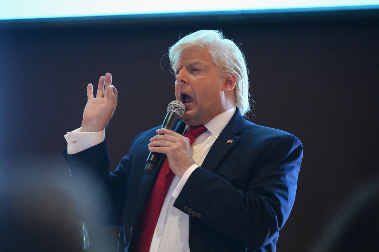 Anthony Atamanuik onstage as Donald Trump at Vulture Festival on May 21, 2017 in New York City.