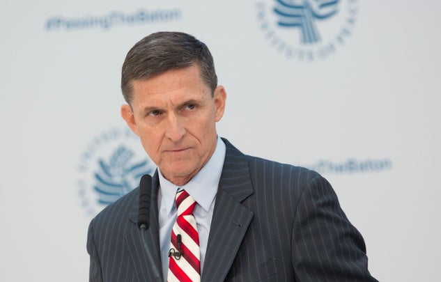 Lieutenant General Michael Flynn (ret.), National Security Advisor Designate speaks during a conference on the transition of the US Presidency from Barack Obama to Donald Trump at the US Institute Of Peace in Washington DC, January 10, 2017. / AFP / CHRIS KLEPONIS (Photo credit should read CHRIS KLEPONIS/AFP/Getty Images)