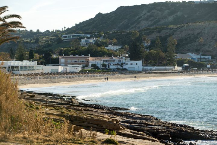 A general view of the coastline in Praia Da Luz in Portugal