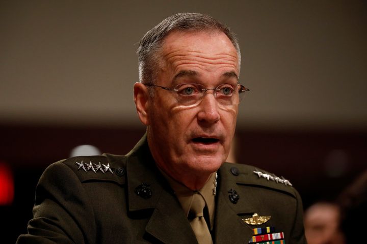 Chairman of the Joint Chiefs of Staff Gen. Joseph Dunford testifies before the Senate Armed Services Committee on Capitol Hill in Washington, D.C., U.S., June 13, 2017. (REUTERS/Aaron P. Bernstein)