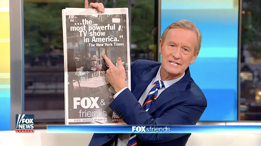 “Fox & Friends” hosts devoted much of the Thursday show to the full-page ad the network took out in The New York Times.