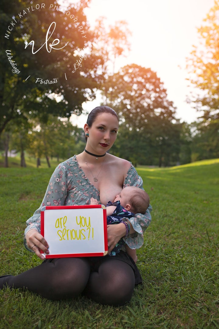 The participants wrote down negative comments they've gotten while nursing in public. 