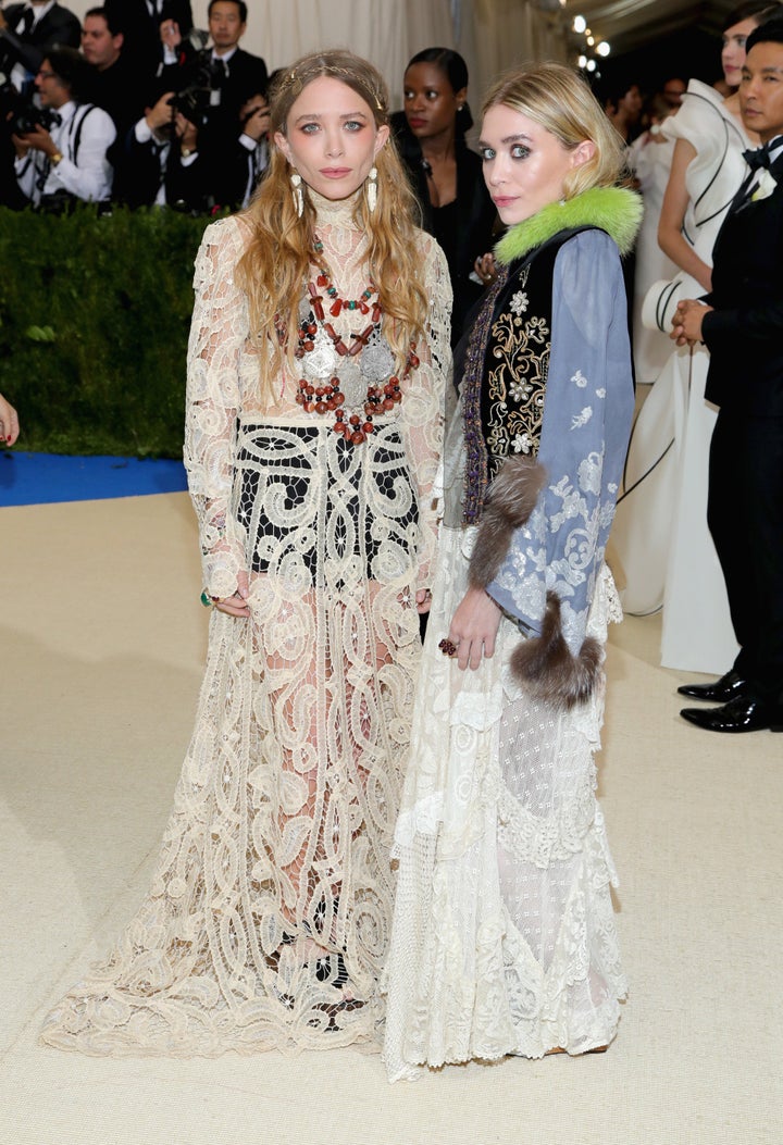 Mary-Kate Olsen and Ashley Olsen attend the 'Rei Kawakubo/Comme des Garcons: Art Of The In-Between' Costume Institute Gala on May 1 in New York City.