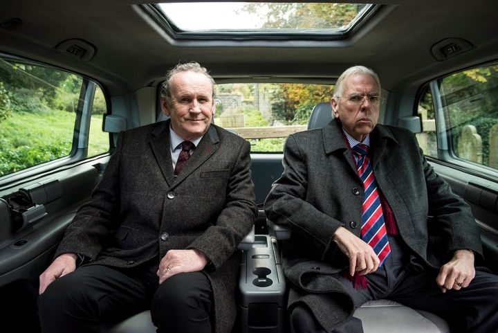 Martin McGuinness (Colm Meaney) and Ian Paisley (Timothy Spall) learn how to speak to each other in The Journey.