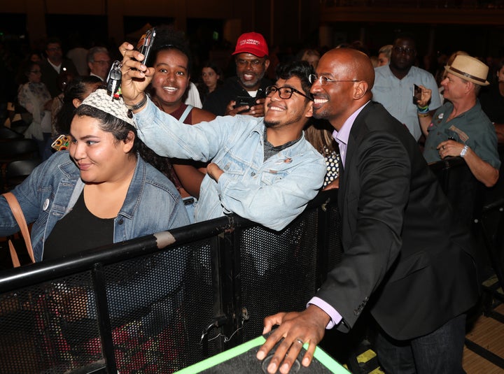 Van Jones greets fans after his We Rise event in Los Angeles on July 26.