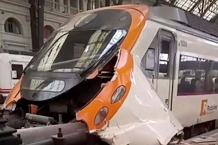 54 people have been left injured after a train crash in Barcelona 